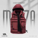 Red Padded Winter Vest – Hooded Street Style Waistcoat with Utility Pockets