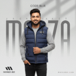 Blue Streetwear Vest for Men – Hooded, Warm Cotton-Polyester Padded Jacket - Image 2